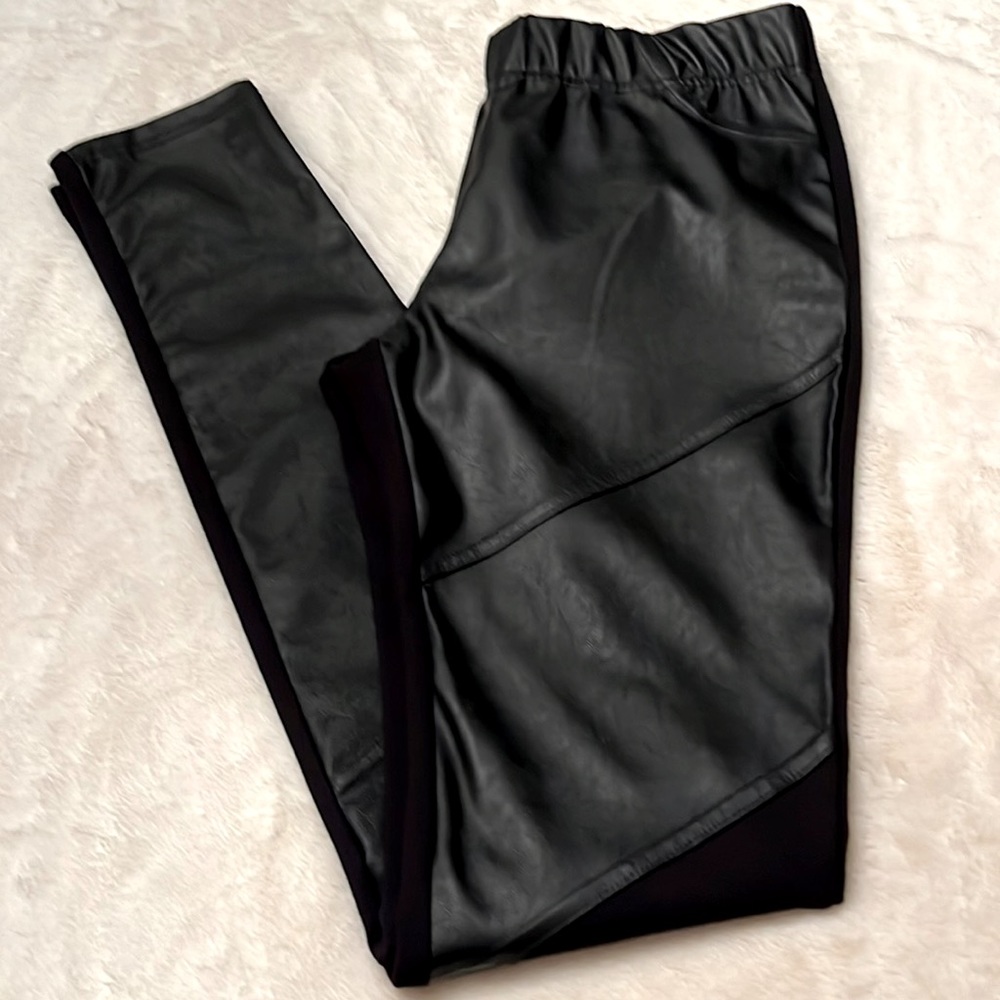 NU Denmark Black Faux Leather Pants Size M - Picture 1 of 9